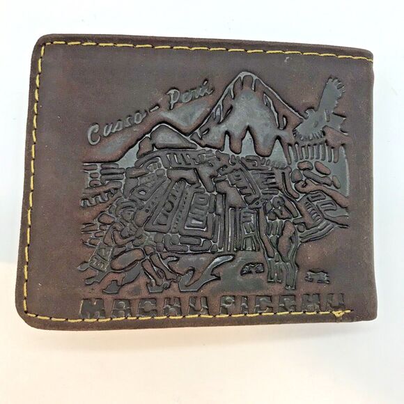 NEW Artesania Peruvian Genuine Leather Bi-Fold Wallet Embossed Handmade in Peru - Picture 3 of 12